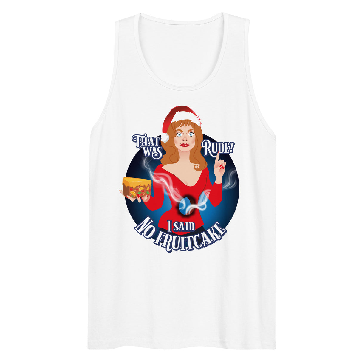 Rude Fruitcake (Tank top)-Christmas Tank Tops-Swish Embassy