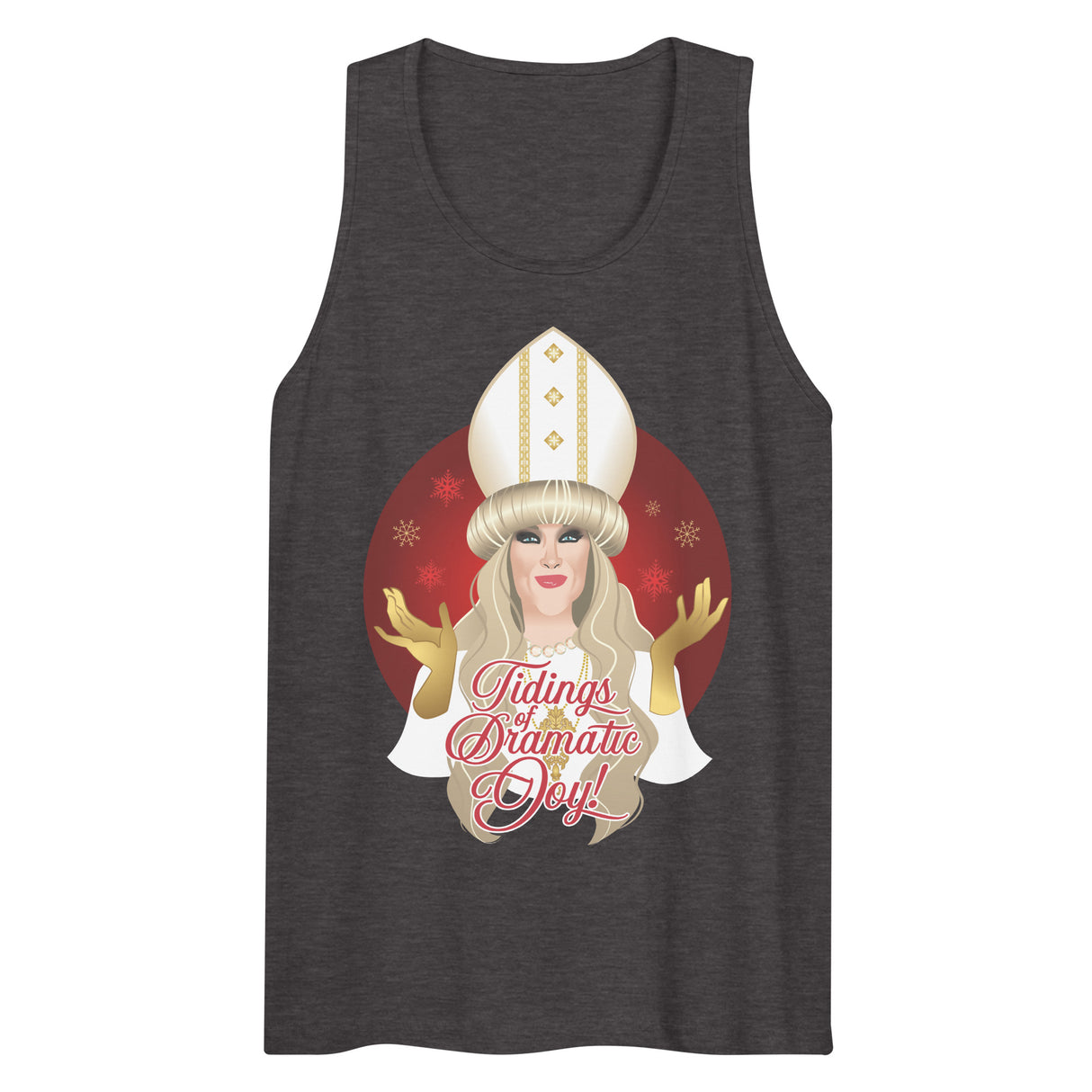 Tidings of Dramatic Joy (Tank top)-Christmas Tank Tops-Swish Embassy