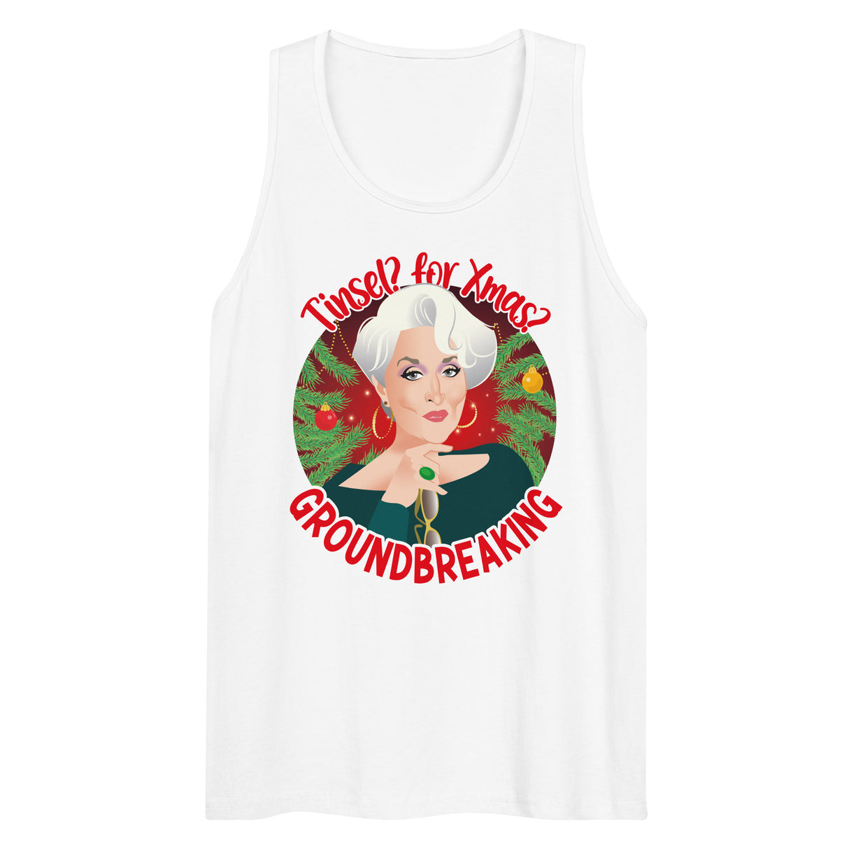 Tinsel for Xmas? Groundbreaking (Tank Top)-Tank Top-Swish Embassy