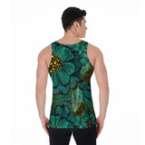 Turquoise Florals (Allover Tank Top)-Allover Tank Top-Swish Embassy