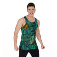 Turquoise Florals (Allover Tank Top)-Allover Tank Top-Swish Embassy