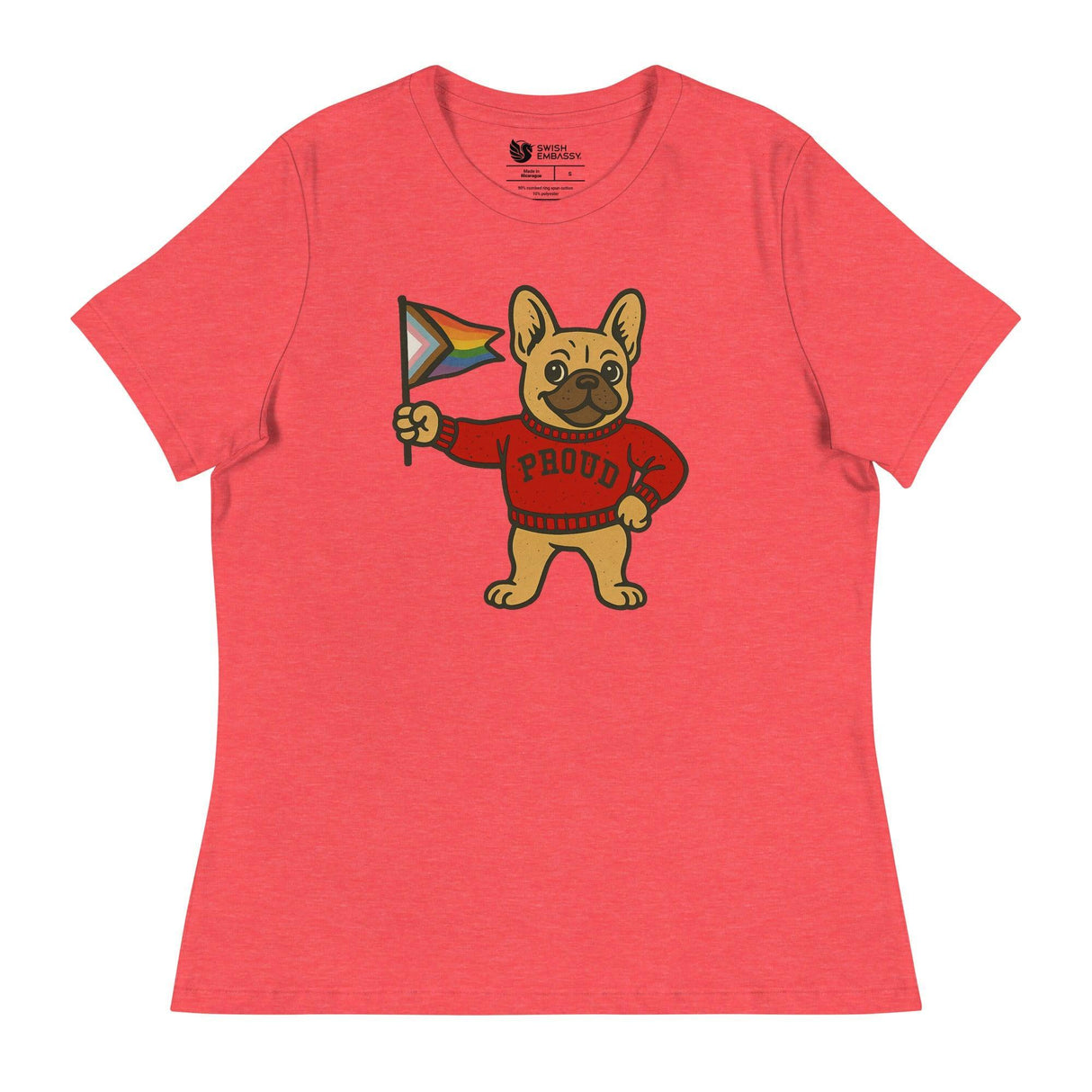 Varsity Pride Puppy (Women's Relaxed T-Shirt)-Women's T-Shirts-Swish Embassy