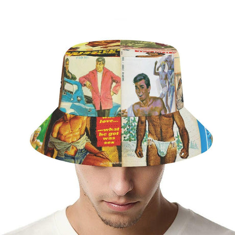 Vintage Gay Pulp (Allover Bucket Hat)-Allover Bucket Hat-Swish Embassy