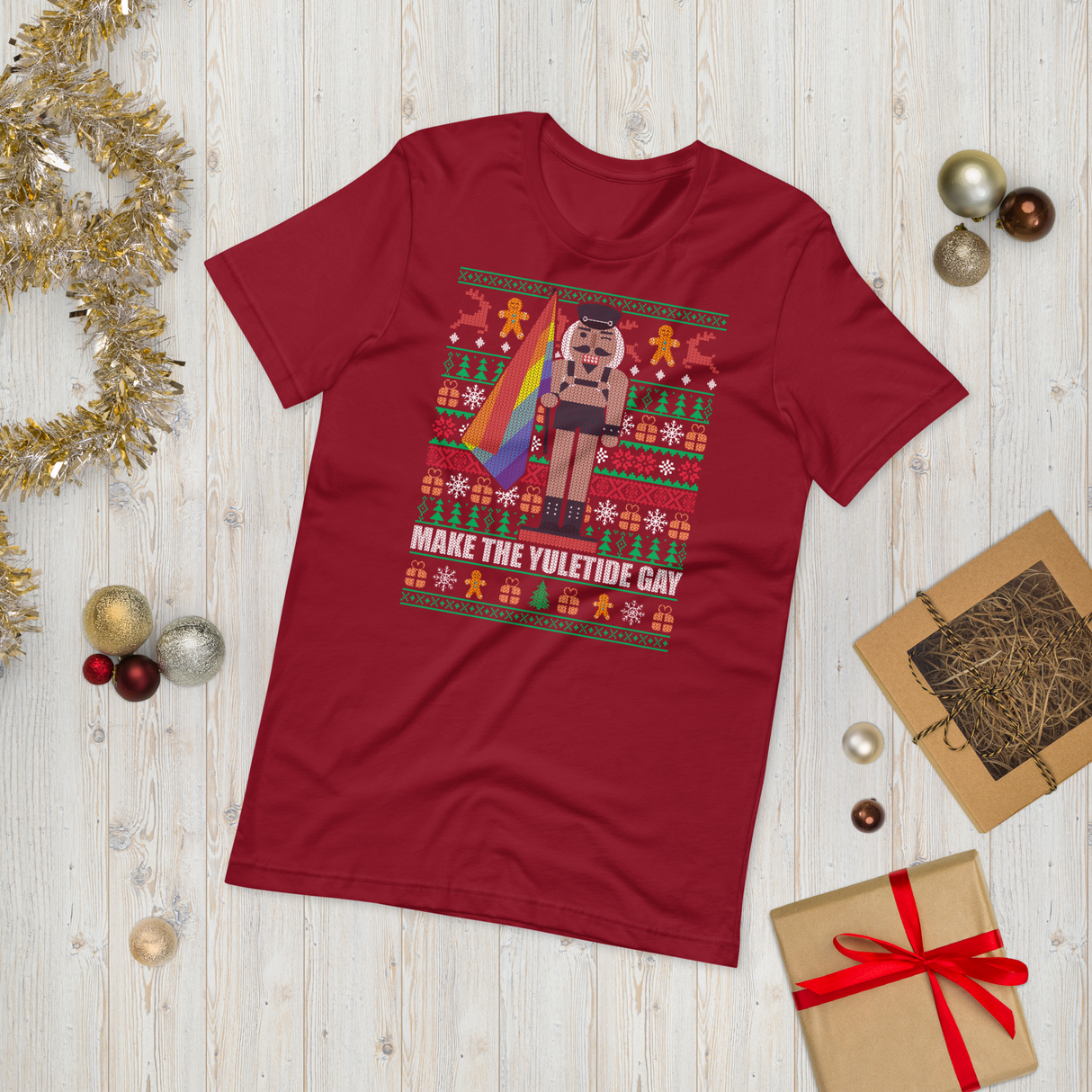 Yuletide Gay (Ugly Christmas)-T-Shirts-Swish Embassy