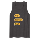 Sup? Looking? Into? (Tank Top) - Charcoal Heather