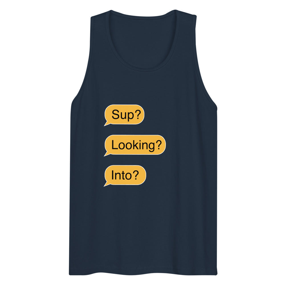 Sup? Looking? Into? (Tank Top) - Navy