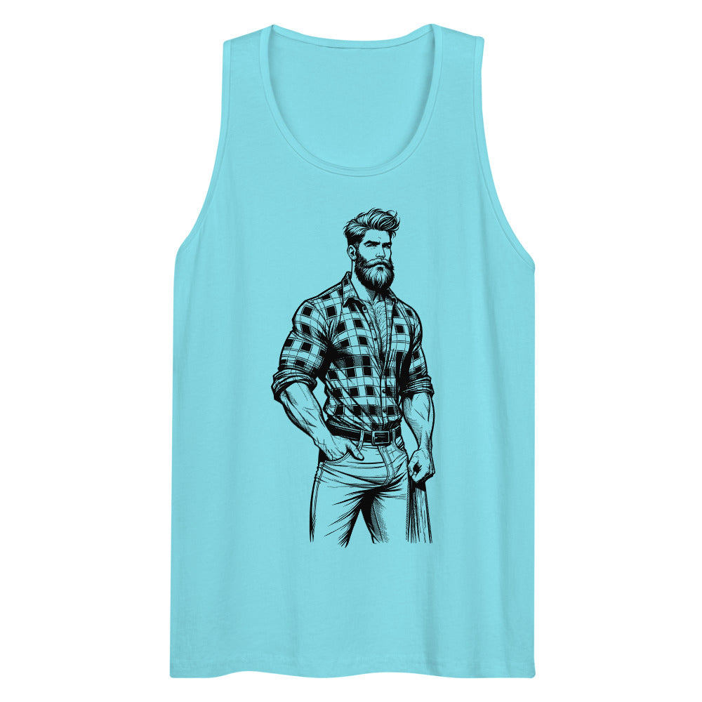 Lumbersexual (Tank Top) - Pacific Blue