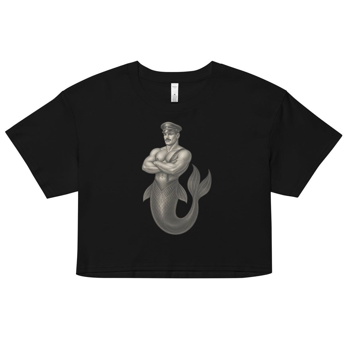 Art Deco Merman (Crop Top)-Crop Top-Swish Embassy