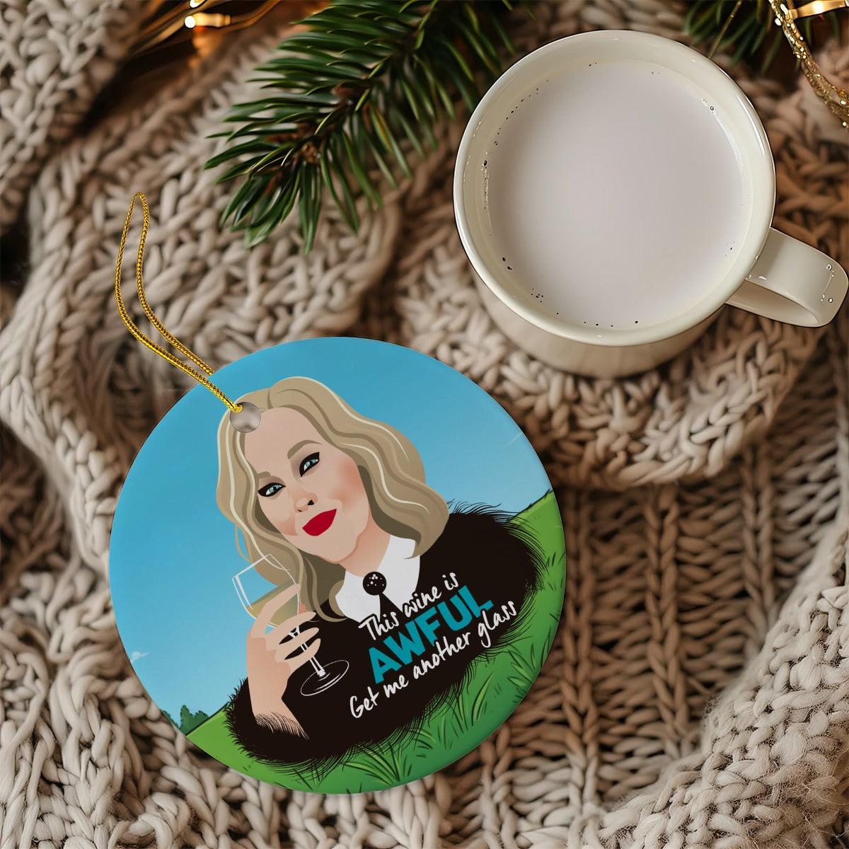 Awful Wine (Ceramic Holiday Keepsake)-Ceramic Holiday Keepsake-Swish Embassy