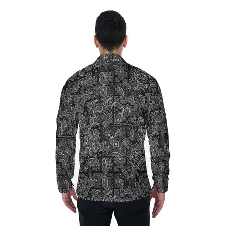 Black Hanky (Long Sleeve Button Shirt)-Long Sleeve Button Shirts-Swish Embassy