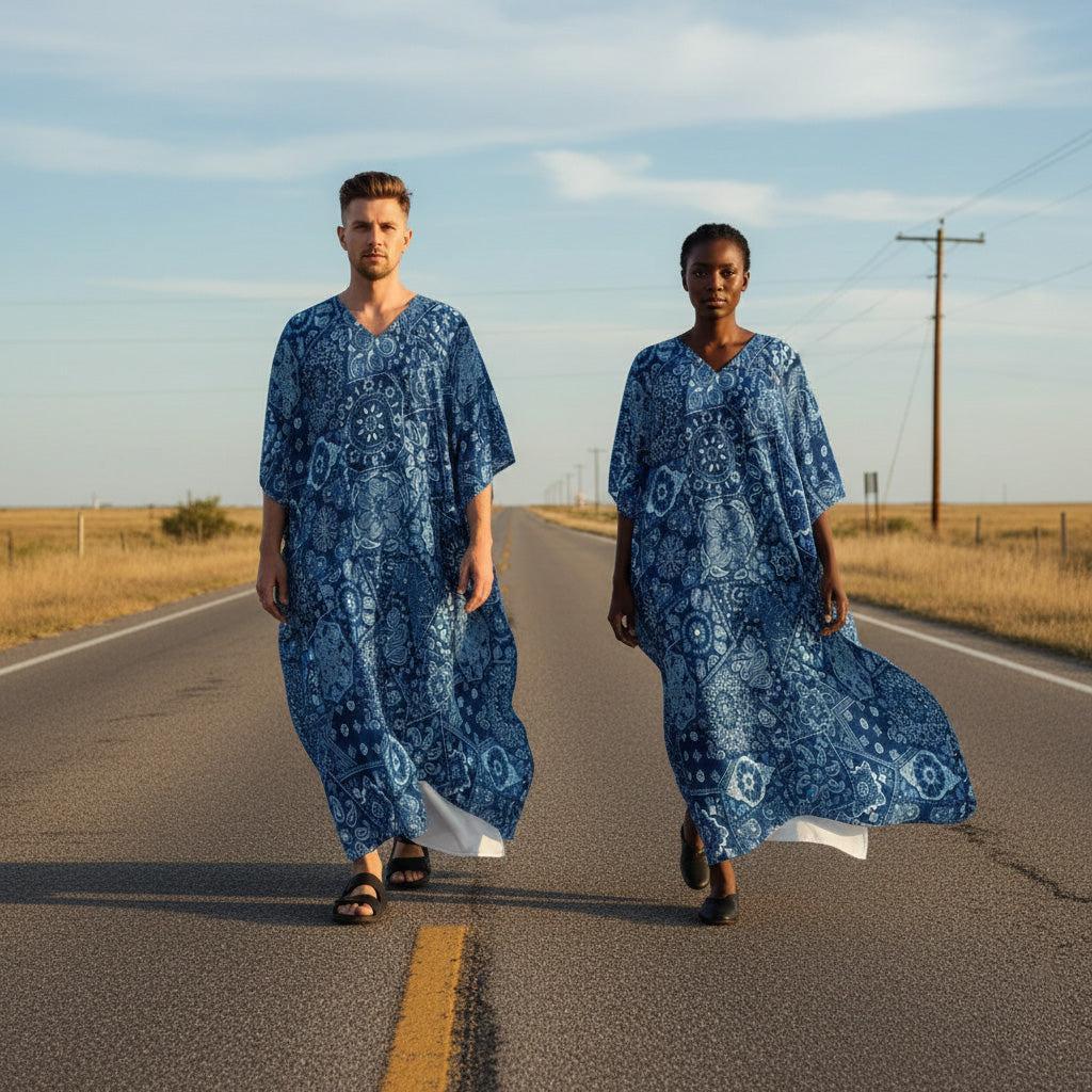 Blue Hanky (Kaftan)-Kaftan-Swish Embassy