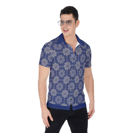 Blue Mendala (Button Shirt)-Button Shirt-Swish Embassy