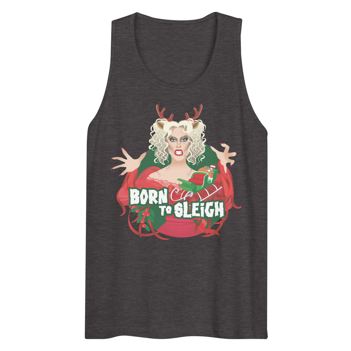 Born to Sleigh (Tank top)-Christmas Tank Tops-Swish Embassy