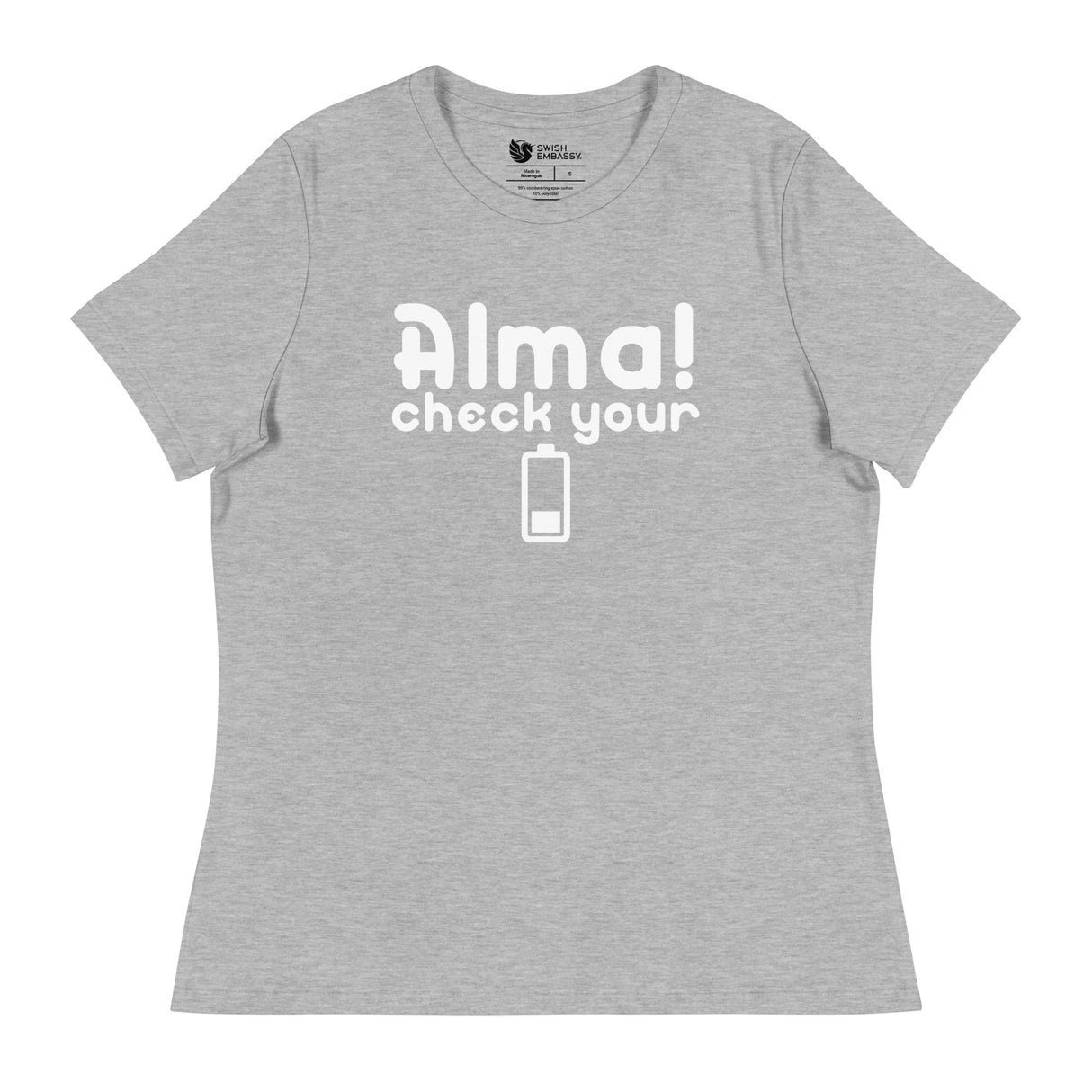 Check Your Battery (Women's Relaxed T-Shirt)-Women's T-Shirts-Swish Embassy