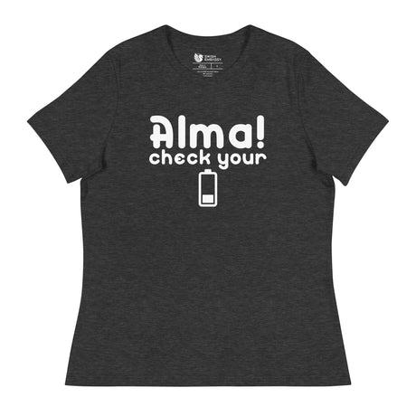 Check Your Battery (Women's Relaxed T-Shirt)-Women's T-Shirts-Swish Embassy