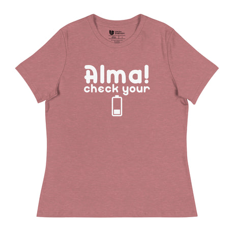 Check Your Battery (Women's Relaxed T-Shirt)-Women's T-Shirts-Swish Embassy
