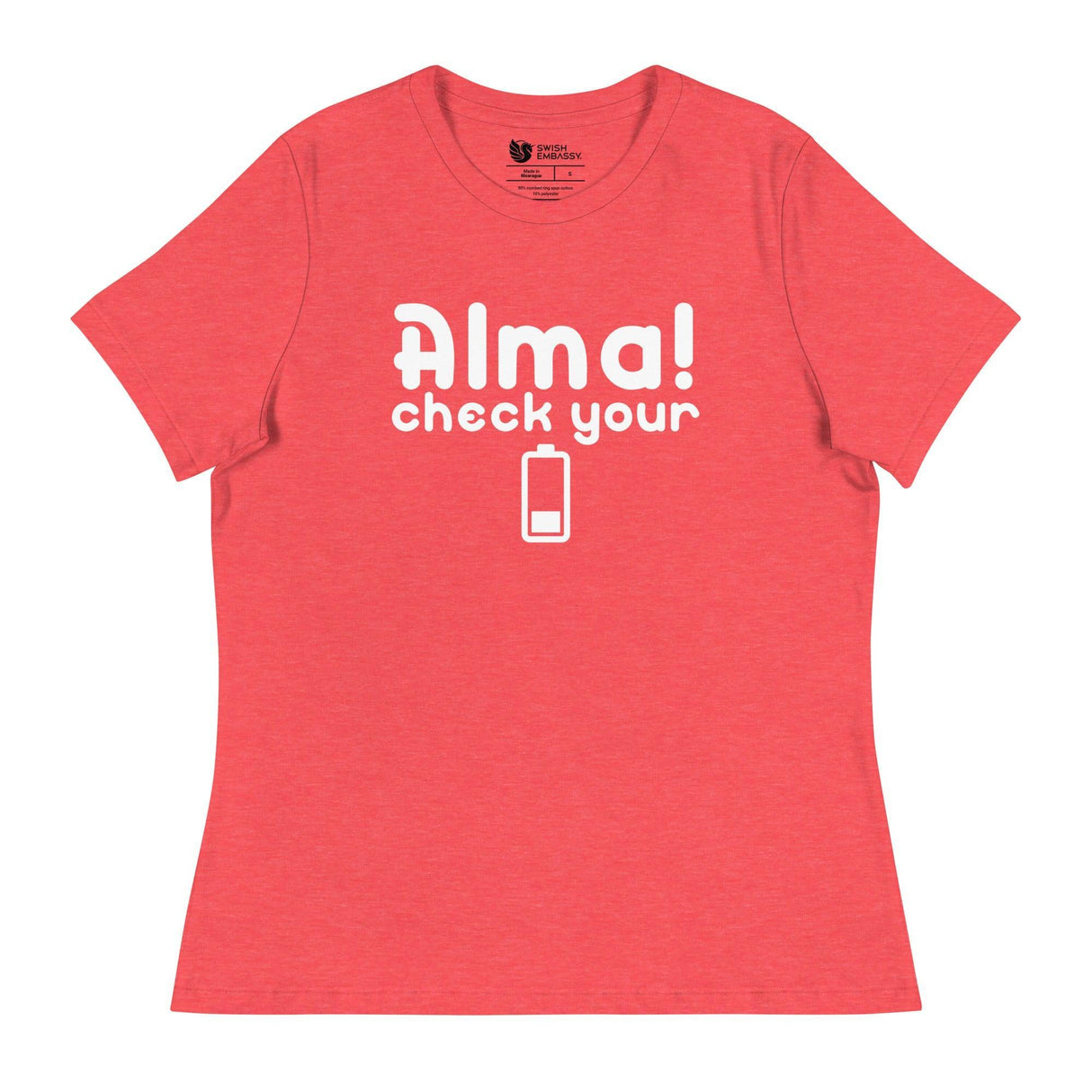 Check Your Battery (Women's Relaxed T-Shirt)-Women's T-Shirts-Swish Embassy