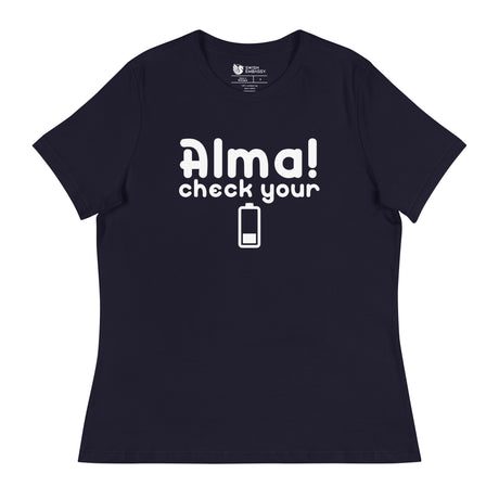 Check Your Battery (Women's Relaxed T-Shirt)-Women's T-Shirts-Swish Embassy