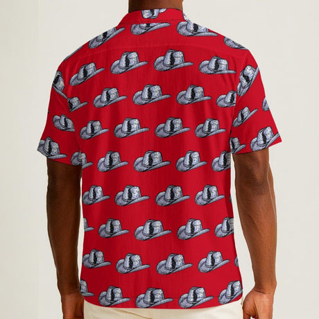 Disco Mirror Cowboy Hat (Cotton Button Shirt)-Cotton Button Shirt-Swish Embassy