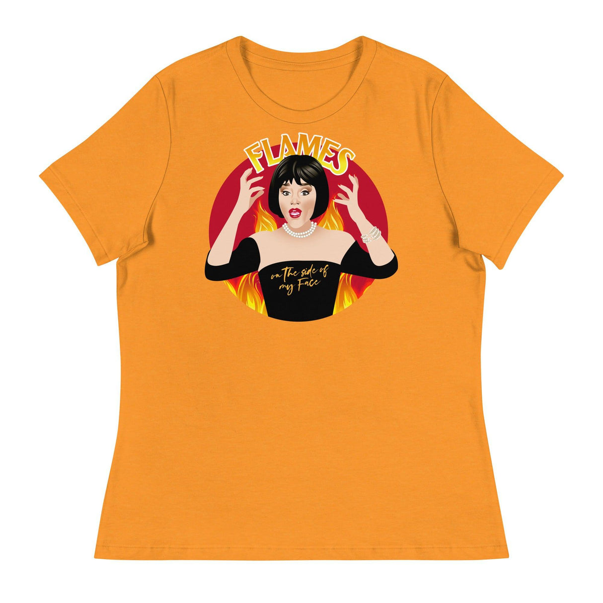 Flames (Women's Relaxed T-Shirt)-Women's T-Shirts-Swish Embassy