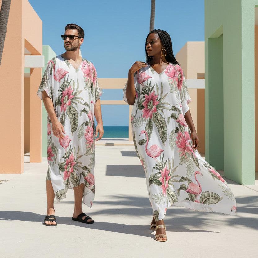 Flamingo Eden (Kaftan)-Kaftan-Swish Embassy