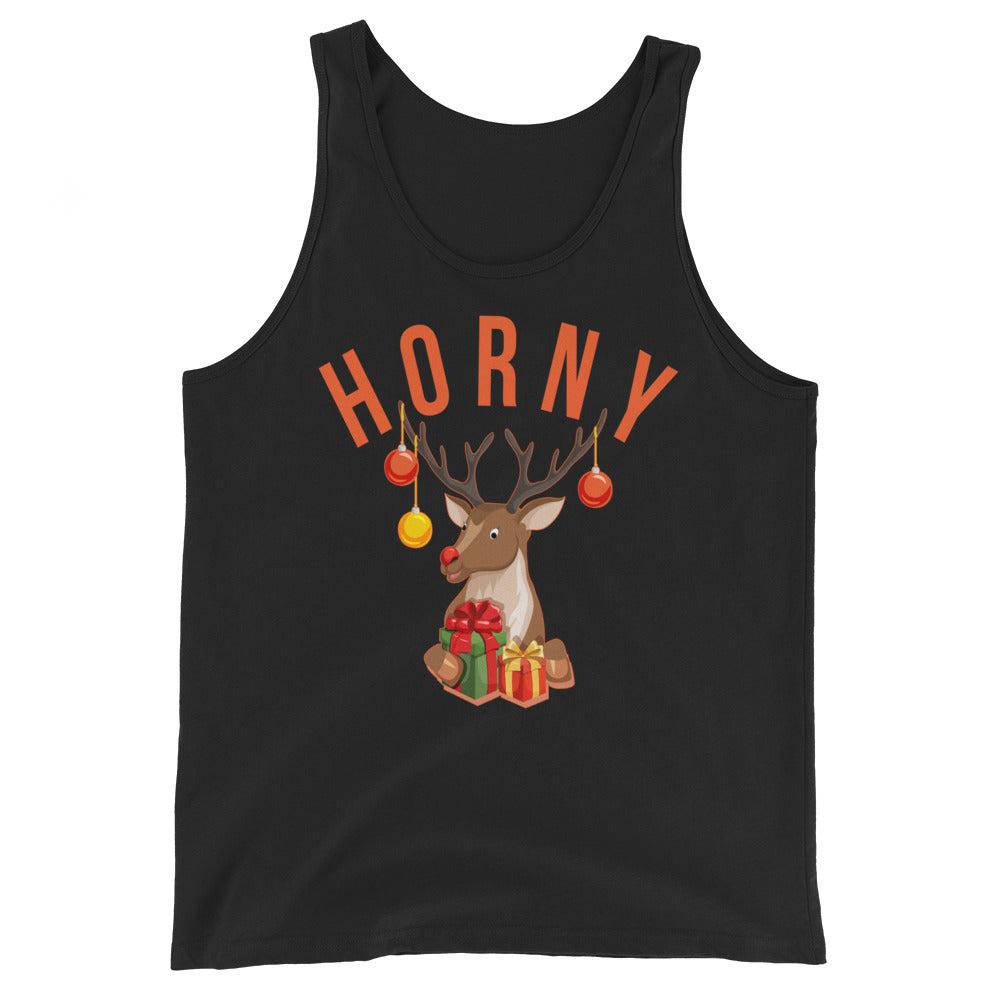 Horny (Tank Top)-Christmas Tank Tops-Swish Embassy