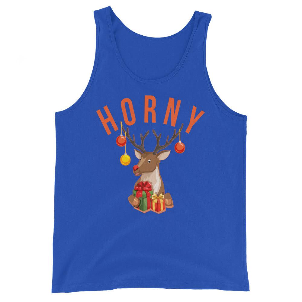 Horny (Tank Top)-Christmas Tank Tops-Swish Embassy