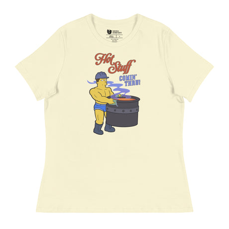 Hot Stuff Comin’ Thru (Women's Relaxed T-Shirt)-Women's T-Shirts-Swish Embassy