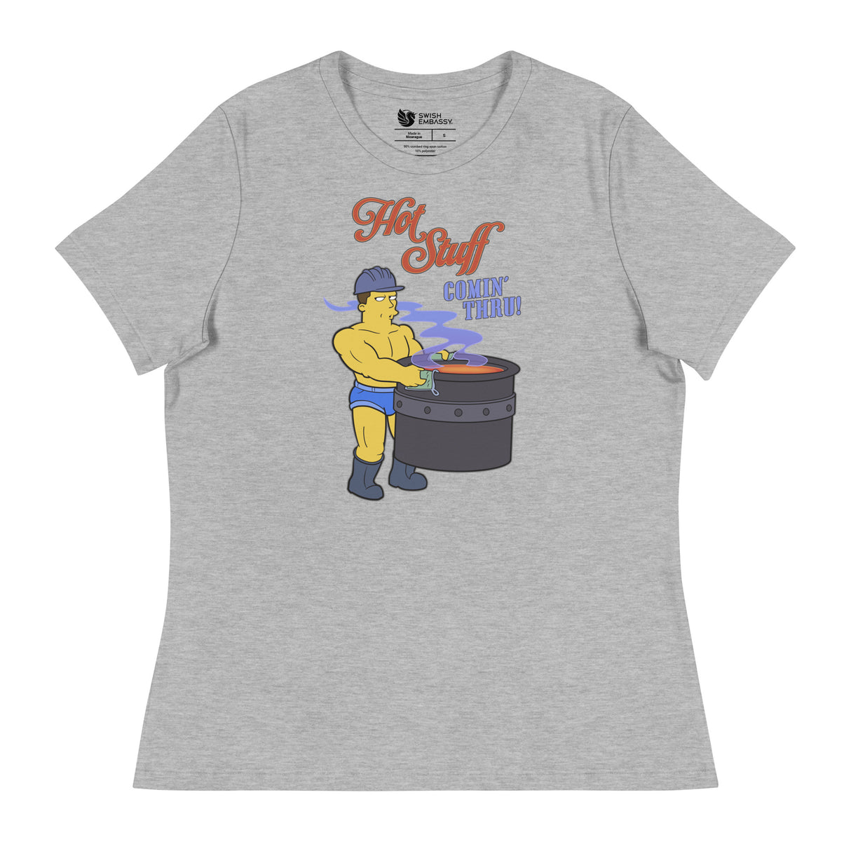 Hot Stuff Comin’ Thru (Women's Relaxed T-Shirt)-Women's T-Shirts-Swish Embassy