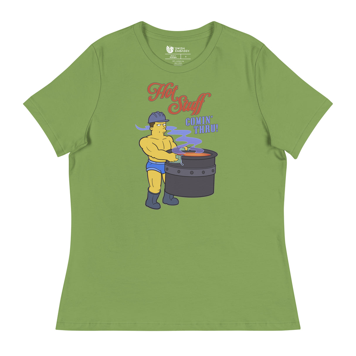 Hot Stuff Comin’ Thru (Women's Relaxed T-Shirt)-Women's T-Shirts-Swish Embassy