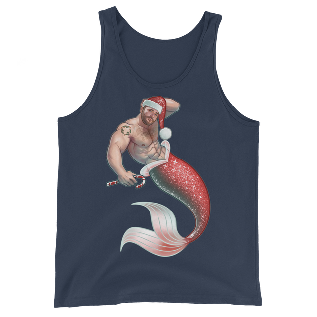 Merman Christmas (Tank Top)-Christmas Tank Tops-Swish Embassy