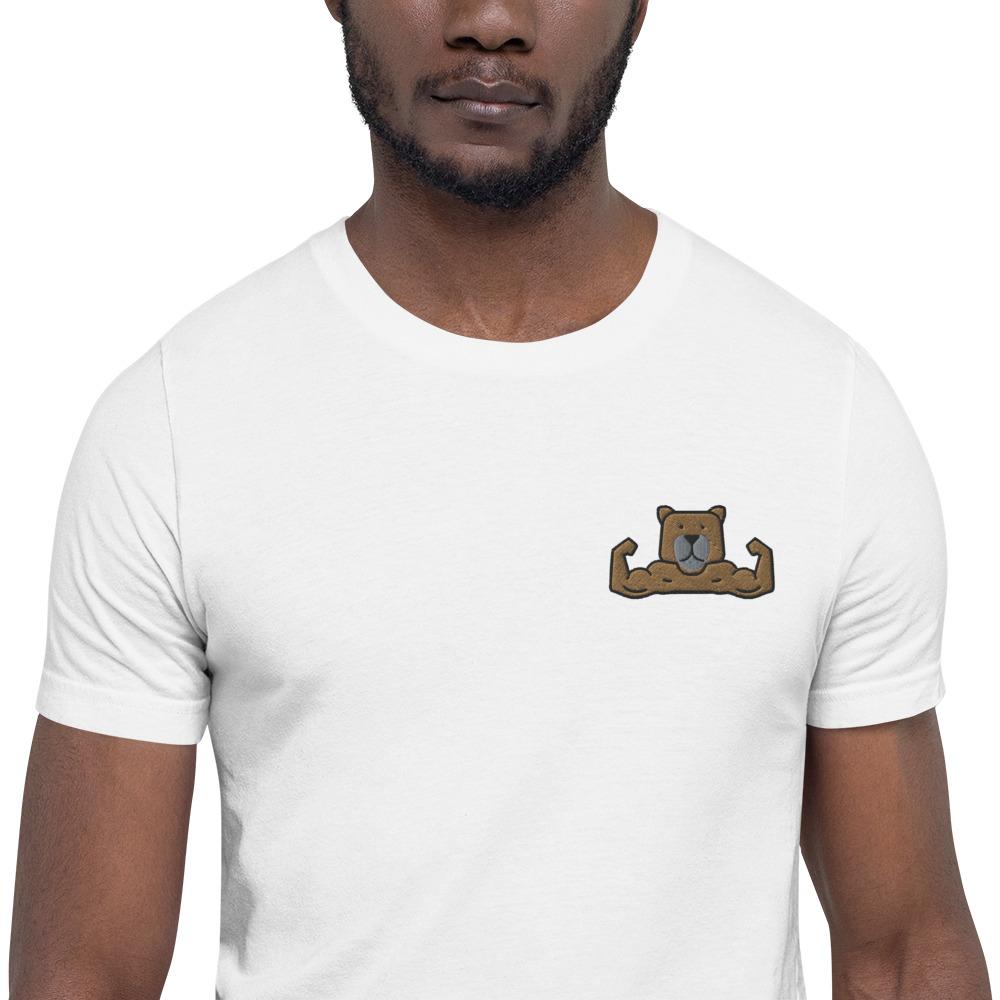 Muscle Bear (Embroidered)-Embroidered T-Shirts-Swish Embassy