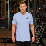 Pink Flamingo (Embroidered)-Embroidered T-Shirts-Swish Embassy