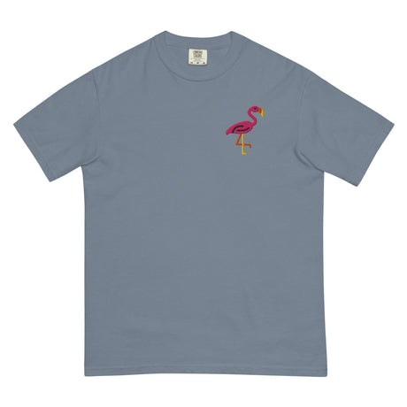 Pink Flamingo (Embroidered) (Boxy Tee)-Boxy T-Shirt-Swish Embassy