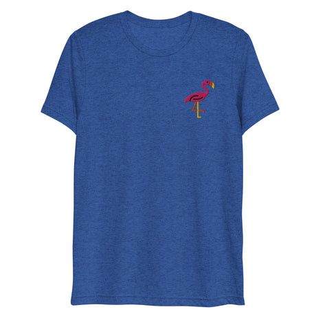 Pink Flamingo (Embroidered) (Triblend)-Triblend T-Shirt-Swish Embassy
