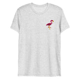 Pink Flamingo (Embroidered) (Triblend)-Triblend T-Shirt-Swish Embassy