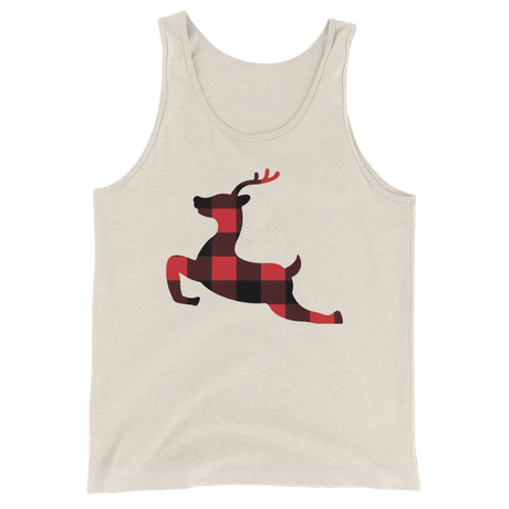 Plaid Reindeer (Tank Top)-Christmas Tank Tops-Swish Embassy