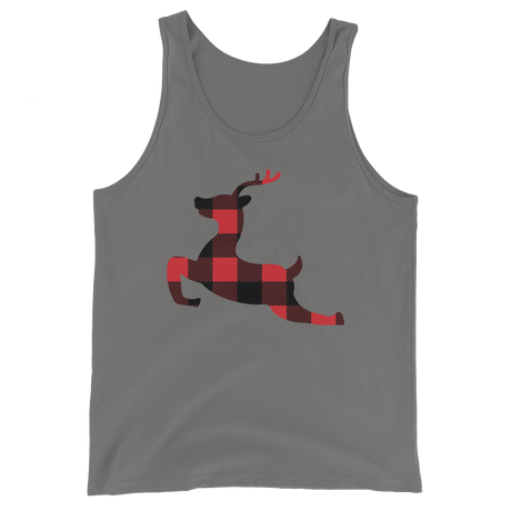 Plaid Reindeer (Tank Top)-Christmas Tank Tops-Swish Embassy