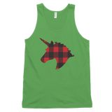 Plaid Unicorn (Tank Top)-Christmas Tank Tops-Swish Embassy
