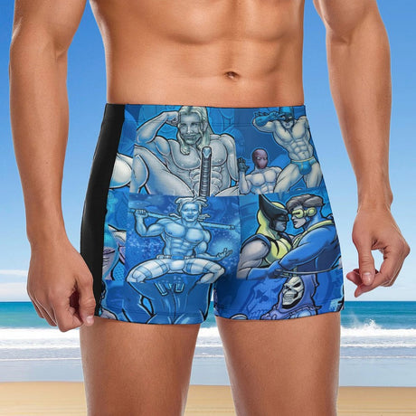 Pop Boys Blue (Square Cut Trunks)-Square Cut Trunks-Swish Embassy