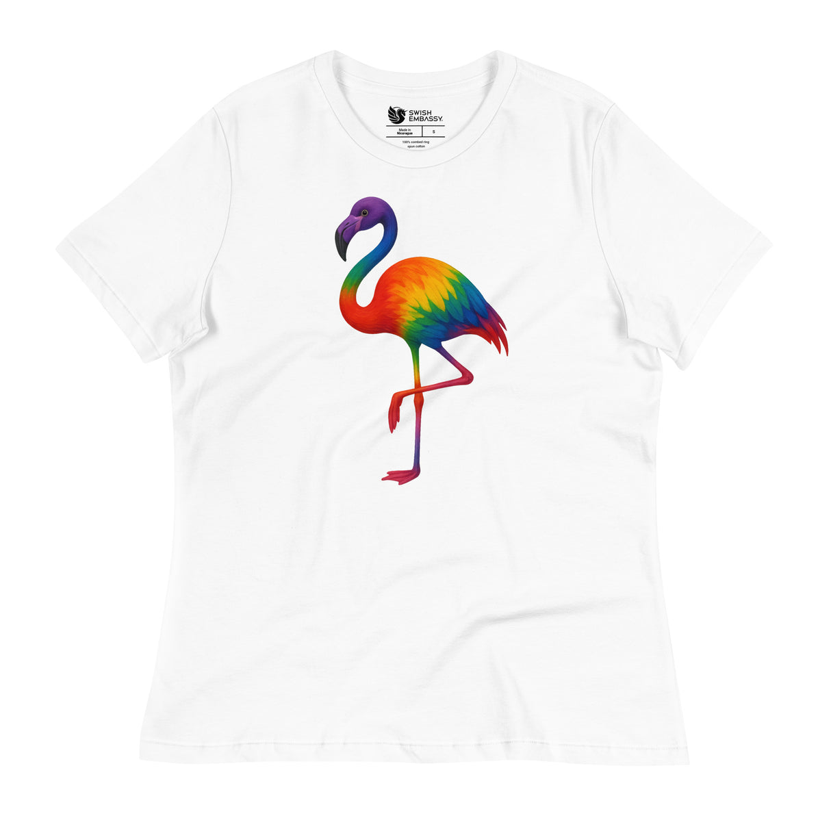Pride Flamingo (Women's Relaxed T-Shirt)-Women's T-Shirts-Swish Embassy