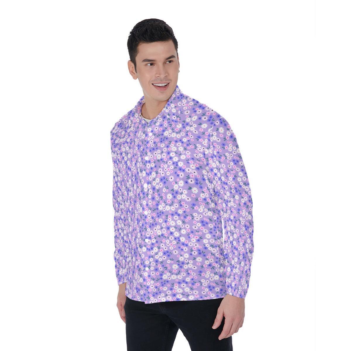 Purple Glory (Long Sleeve Button Shirt)-Long Sleeve Button Shirts-Swish Embassy