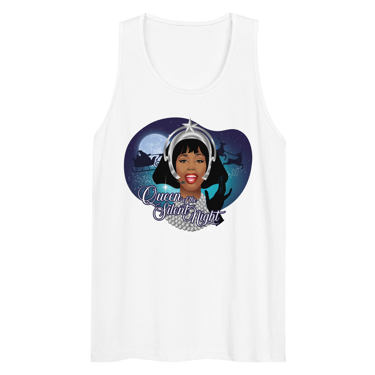 Queen of the Silent Night (Tank top)-Christmas Tank Tops-Swish Embassy