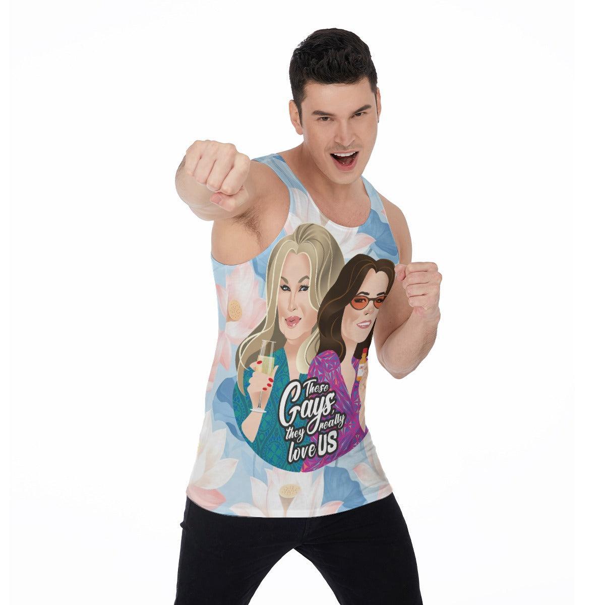 These Gays Love Us (Allover Tank Top)-Allover Tank Top-Swish Embassy