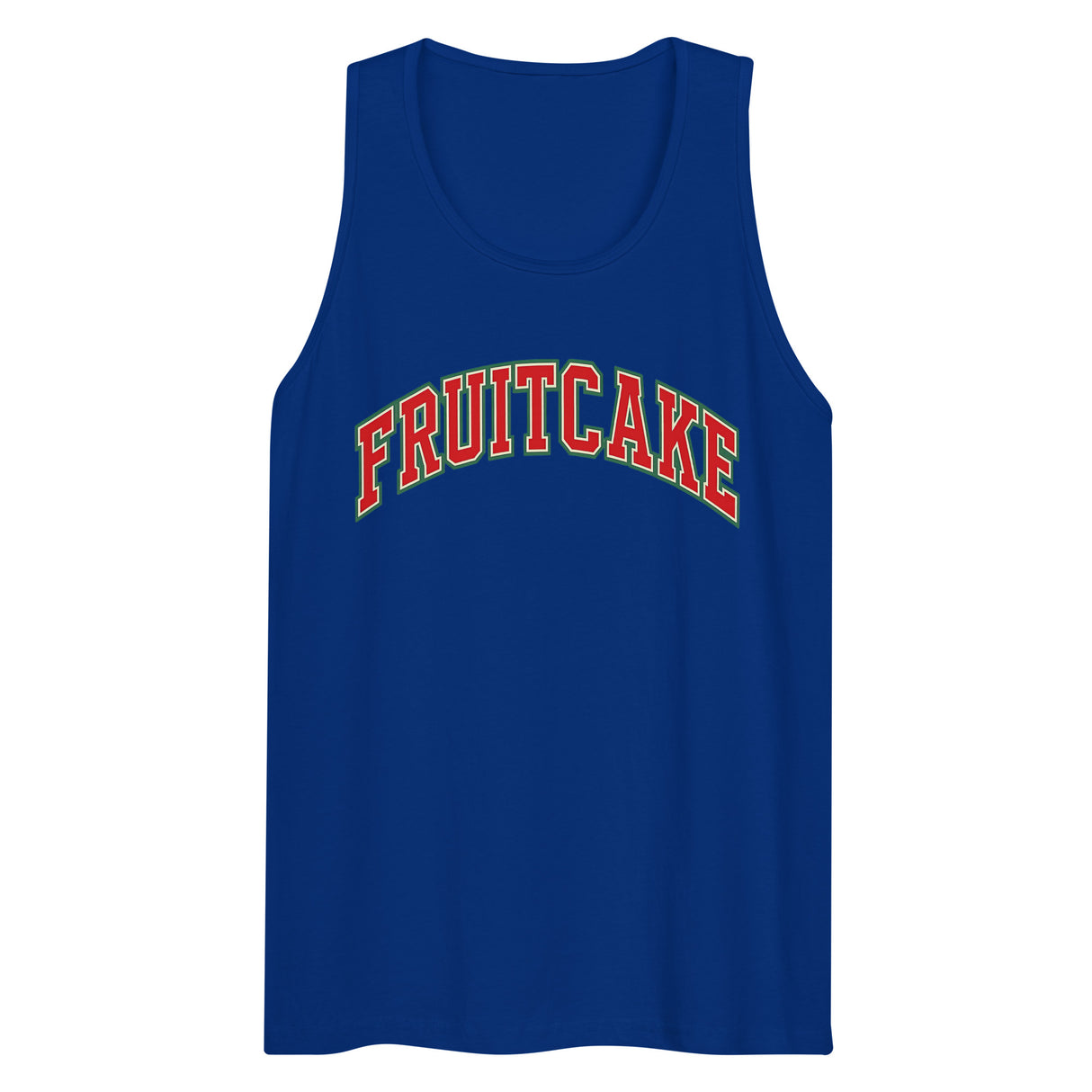 Varsity Fruitcake (Tank top)-Christmas Tank Tops-Swish Embassy