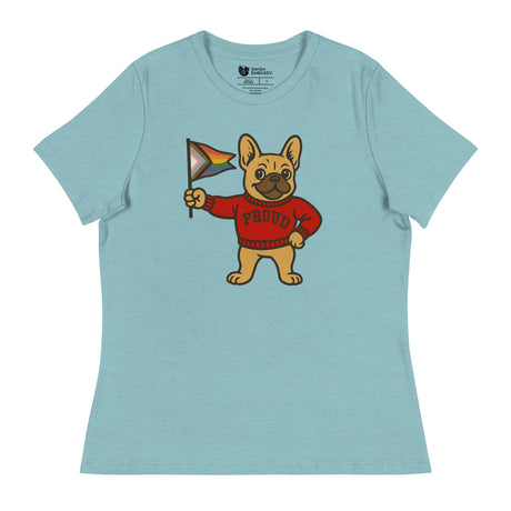 Varsity Pride Puppy (Women's Relaxed T-Shirt)-Women's T-Shirts-Swish Embassy