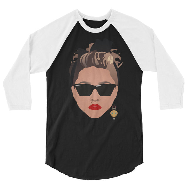 80s Glamour (Raglan) - Black/White