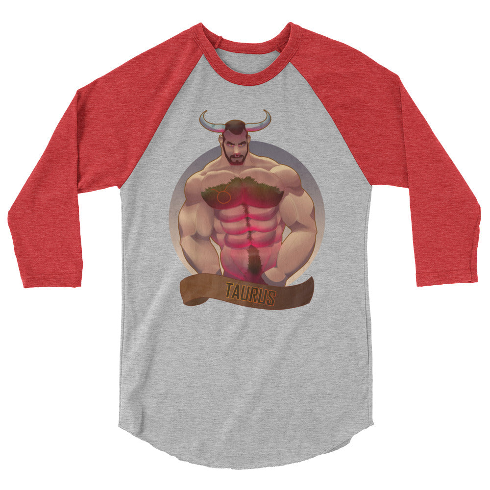 Taurus (Raglan) - Heather Grey/Heather Red