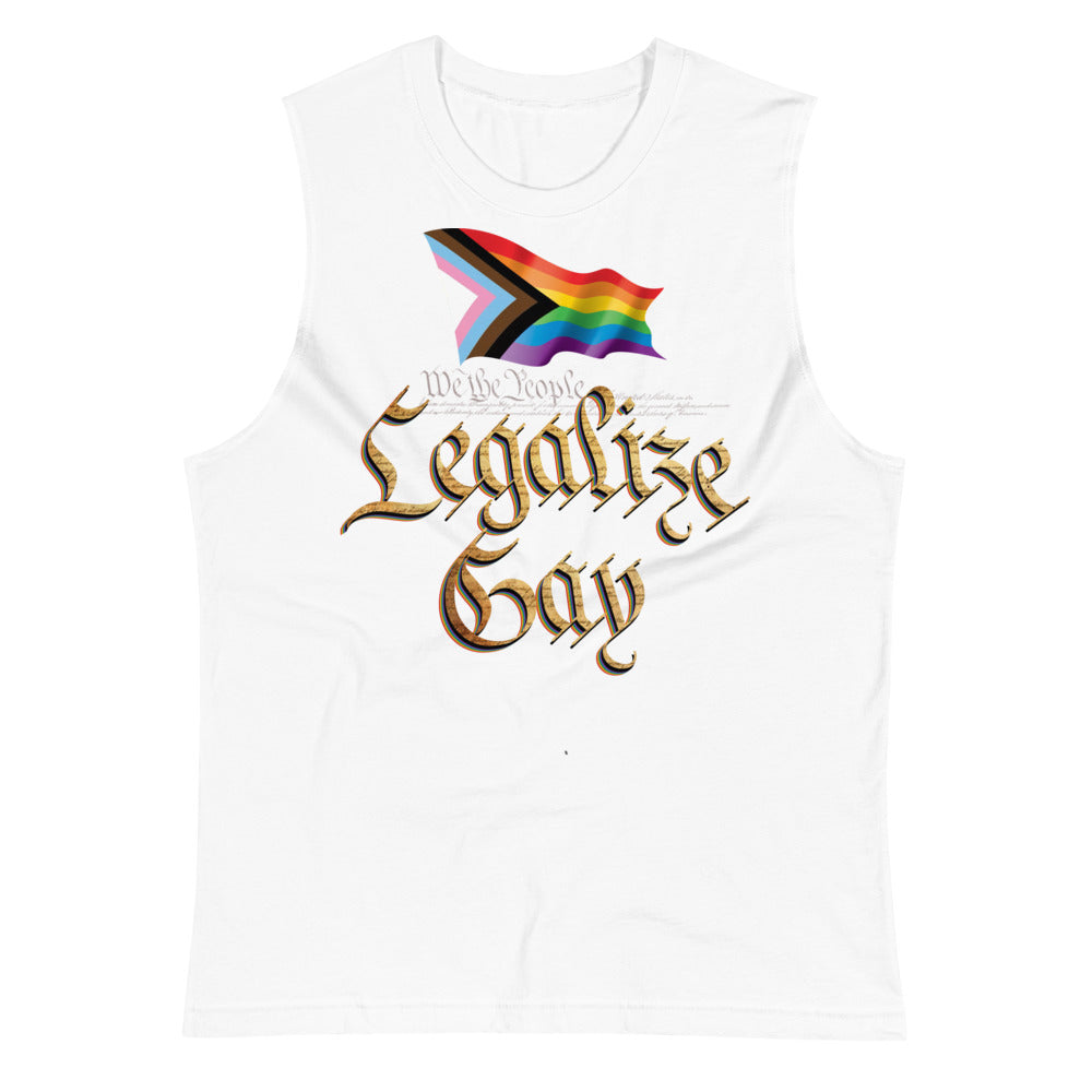 Legalize Gay (Muscle Shirt) - White
