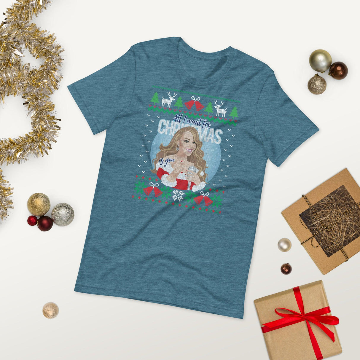 All I Want for XMas (Ugly Christmas)-T-Shirts-Swish Embassy